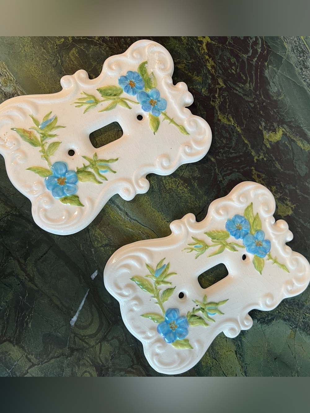 Vintage ceramic light switch plates floral switch covers